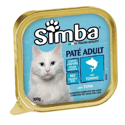 سيمبا باتيه أدلت طعام رطب للقطط البالغة بالتونة 100 غم Simba Paté Adult Wet Cat Food with Tuna 100g