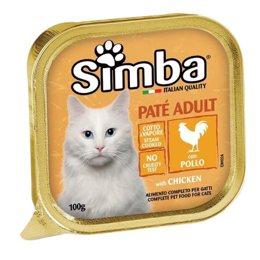 سيمبا باتيه أدلت طعام رطب للقطط البالغة بالتونة 100 غم Simba Paté Adult Wet Cat Food with Tuna 100g
