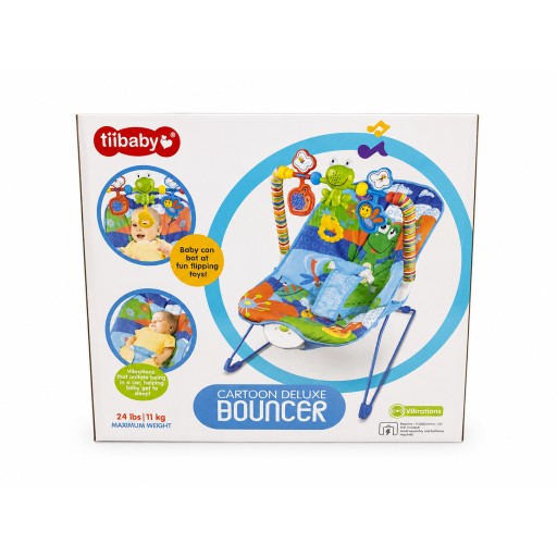 كرسي هزاز بيبي كارتون ديلوكس من تي بايبي Tiibaby Cartoon Deluxe Bouncer