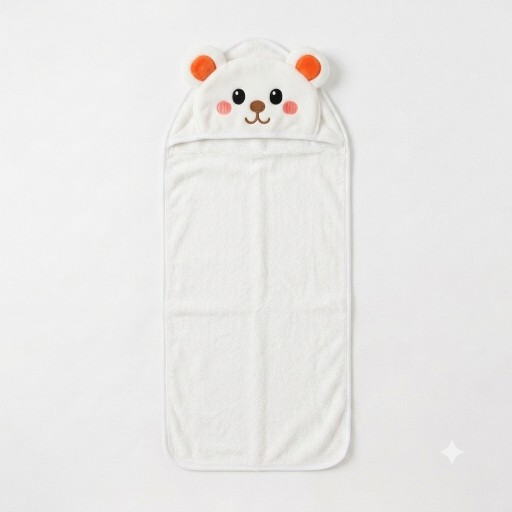 منشفة (خاولي) استحمام للأطفال برداء رأس على شكل دب لطيف Cute Bear Hooded Baby Bath Towel