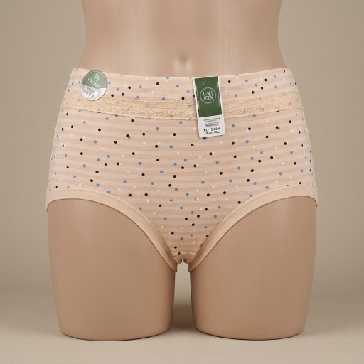 سروال داخلي  نسائي منقط ومخطط مع حواف دانتيل قياس خاص جامبو 7xl UNI LOOK Women's Polka Dot and Striped Plus Size Jumbo 7XL Underwear with Lace Trim