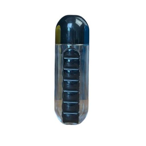 مطارة ماء ذكية 2 في 1 مع منظم حبوب وفيتامينات أسبوعي لـ 7 أيام وخامة Tritan آمنة Smart 2-in-1 Water Bottle with Weekly 7-Day Pill & Vitamin Organizer – BPA-Free Tritan