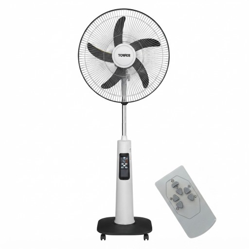 مروحة Tower Top القابلة للشحن تدوم حتى 40 ساعة Rechargeable Tower Fan lasts up to 40 hours.