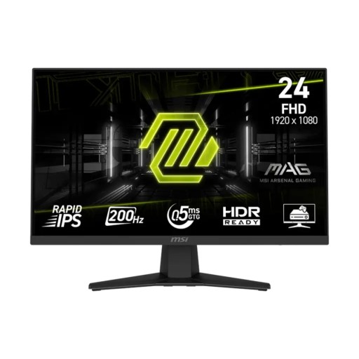 شاشة ألعاب MSI MAG G244F مقاس 24 بوصة بدقة FHD ومعدل تحديث 200Hz MSI MAG G244F 24" FHD Rapid IPS Gaming Monitor