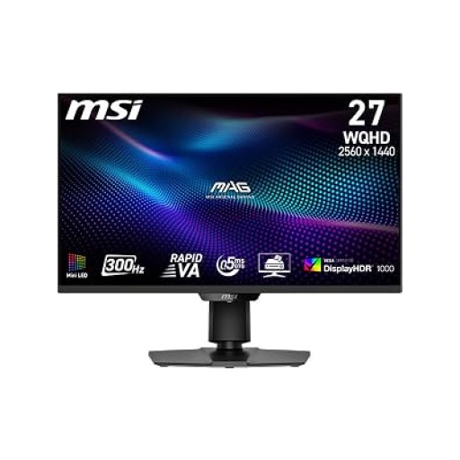 شاشة ألعاب MSI MAG 274QPF X30MV مقاس 27 بوصة بدقة QHD ومعدل تحديث 300Hz MSI MAG 274QPF X30MV 27" QHD Rapid VA Gaming Monitor