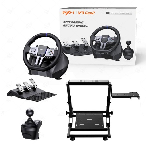 بي إكس إن PXN V9 GEN2 Complete Racing Simulator Bundle With Stand