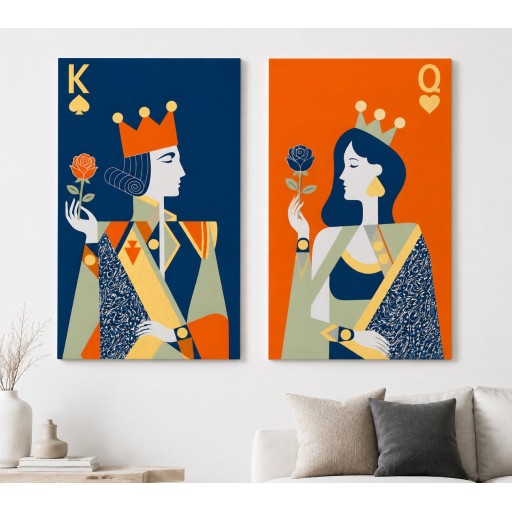 لوحة ملك وملكة ( قطعتان) canvas