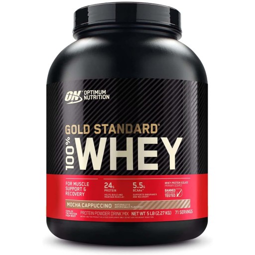 غولد ستاندرد 100% بروتين مصل الحليب موكا كابتشينو 2.27 كغم Gold Standard 100% Whey Protein Powder Mocha Cappuccino 2.27Kg