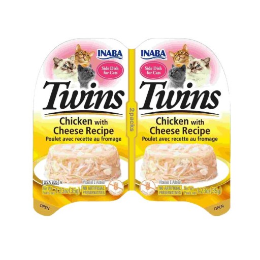 طعام قطط بالدجاج والجبنة في مرق الدجاج Shredded Chicken with Cheese in Chicken Broth for Cats