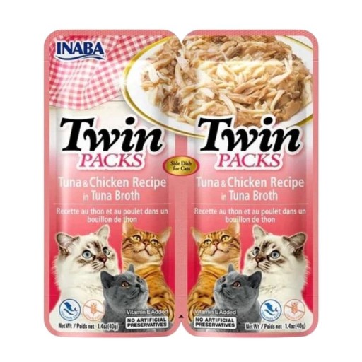 طعام قطط بالتونة والدجاج في مرق التونة Tuna & Chicken in Tuna Broth for Cats