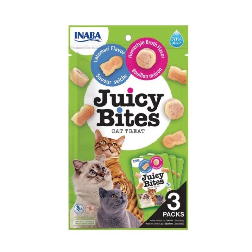 مكافآت جوسي بايتس للقطط بالتونة والدجاج Juicy Bites Tuna & Chicken Cat Treats