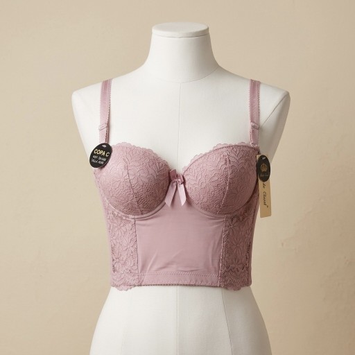 حمالة صدر سفنج وعظم زبده ليكرا طويل دعم كامل Moda Clavel Padded Underwire Lycra Longline Bra - Butter Smooth Back Support