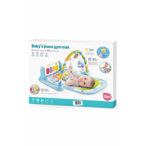بساط ونادي ألعاب البيانو التفاعلي 5 في 1 للرضع Baby's Piano Gym Mat - 5-in-1 Interactive Musical Activity Playmat