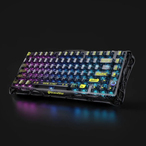 كيبورد جرافاستار ميركوري K1 لايت ترانسبارنت بلاك GravaStar Mercury K1 Lite Transparent Black