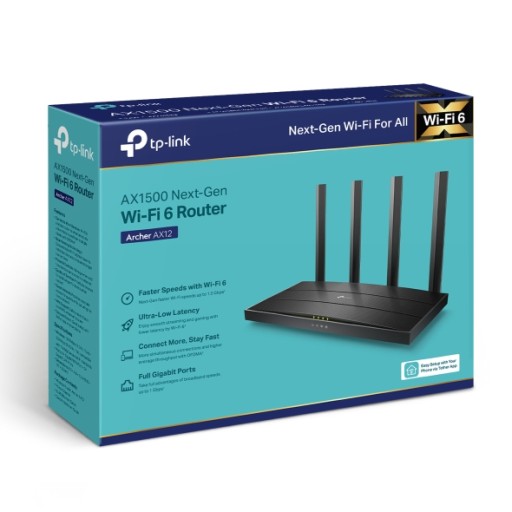 تي بي-لينك آرتشر AX12 AX1500 – راوتر واي فاي 6 TP-Link Archer AX12 AX1500 Wi-Fi 6 Router
