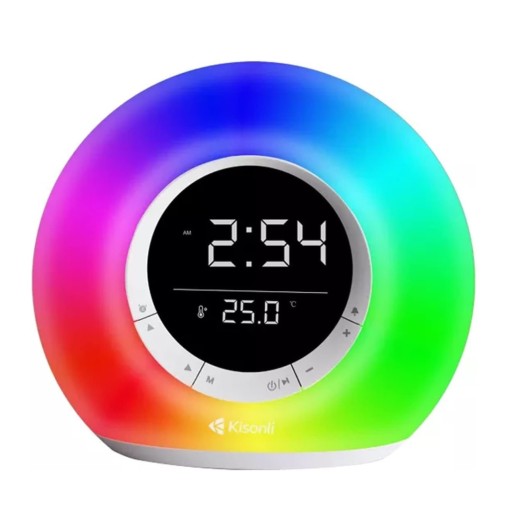 سماعة ومصباح RGB ذكي Kisonli Q6B مع ساعة ومنبه Kisonli Q6B RGB Bluetooth Speaker with Alarm Clock