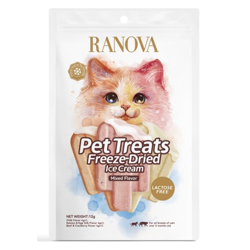 آيس كريم رانوفا المجفف بالتجميد للقطط Ranova freeze-dried ice cream for cats