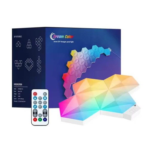 عدد 6 قطع RGBIC لوحات إضاءة سداسية ذكية Dream Color Smart DIY Hexagon Panel Light 6PCS