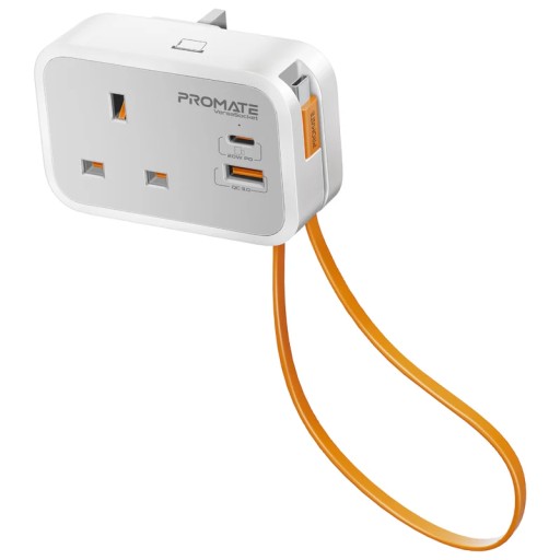 شاحن متعدد الوظائف بمقبس تيار متردد مع كابل USB-C Multifunctional charger with AC plug and USB-C cable