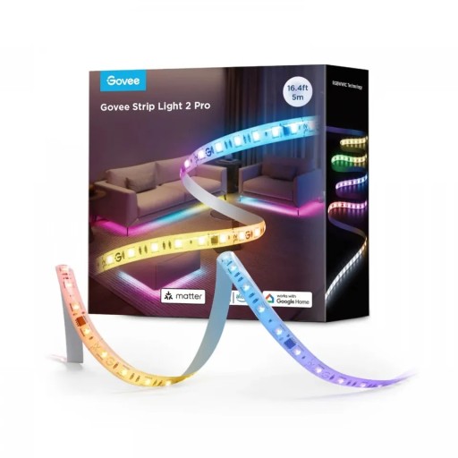 شريط إضاءة LED Govee RGBIC 2 Pro - 5 أمتار (الموديل H61F53D1) Govee RGBIC LED Strip Light 2 Pro - 5m (Model H61F53D1)
