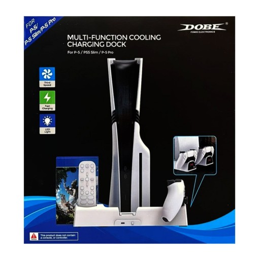 قاعدة تبريد وشحن متعددة الوظائف DOBE لجهاز بلايستيشن 5 / PS5 Slim / PS5 Pro DOBE Multi-Function Cooling Charging Dock for PS5 / PS5 Slim / PS5 Pro