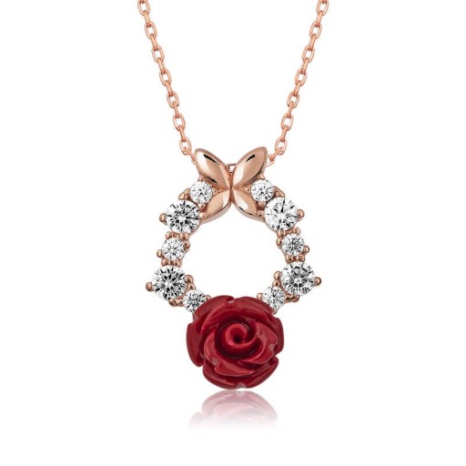 قلادة فضة روز بيل Rose Belle Wreath Necklace