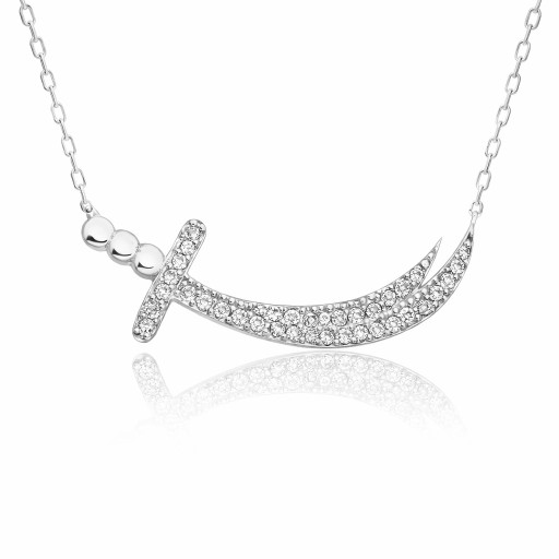 قلادة فضة سيف الامام علي Zulfiqar Zircon Necklace