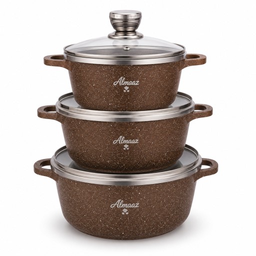 سيت قدر ألماز زيتي كرانيت 3 قطع ALMAAZ Granite Cookware Set 3 Pieces