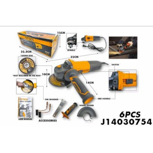 جلاخة زاوية 100 مم 850 واط 101084 Angle Grinder 100mm 850W 101084