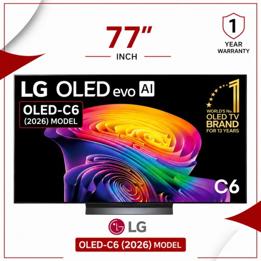تلفزيون ذكي إل جي OLED evo مقاس 77 بوصة بدقة 4K ومعالج AI مع Dolby Vision وDolby Atmos LG 77" OLED evo 4K AI Smart TV with Dolby Vision & Dolby Atmos