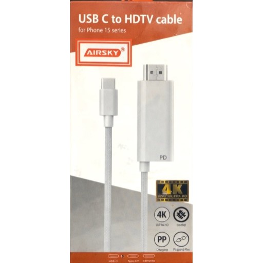 airsky Airsky usb-c To Hdmi Hdtv Cable 4k Ultra Hd With Pd Charging