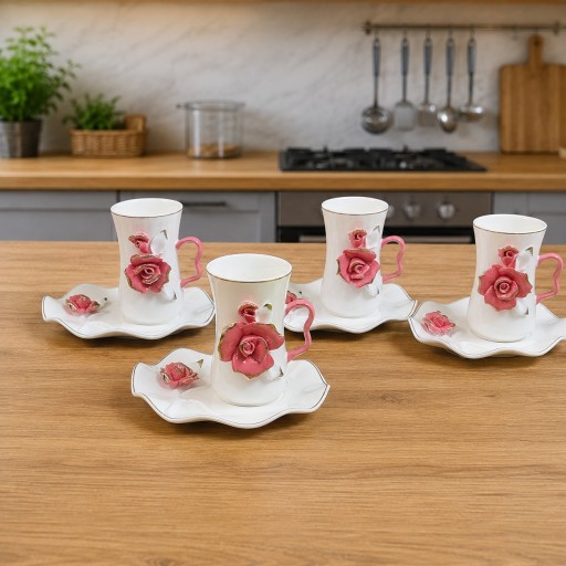 سيت استكان شاي فرفوري Set Istikan Purple Tea