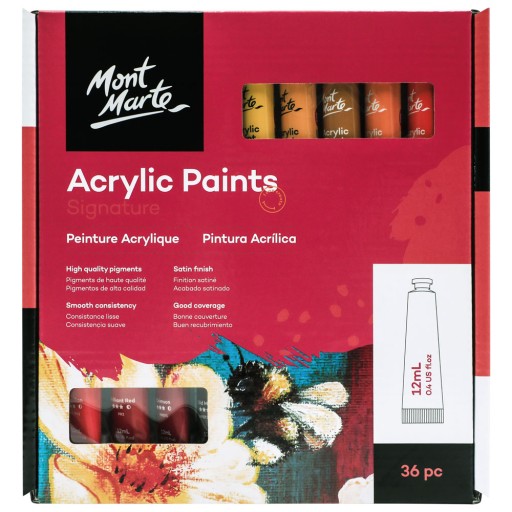 اكريليك مونت مارت ٣٦ لون ١٢ مل Acrylic Paints Set Signature 36pc x 12ml