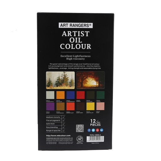 الوان زيتي ١٢ لون ٥٠ مل Oil colors 12 pc 50 ml