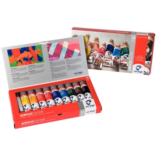 الوان اكرلك فان كوخ سيت ١٠ لون ٤٠ مل Van Gogh Acrylic colour basic set | 10 x 40 ml