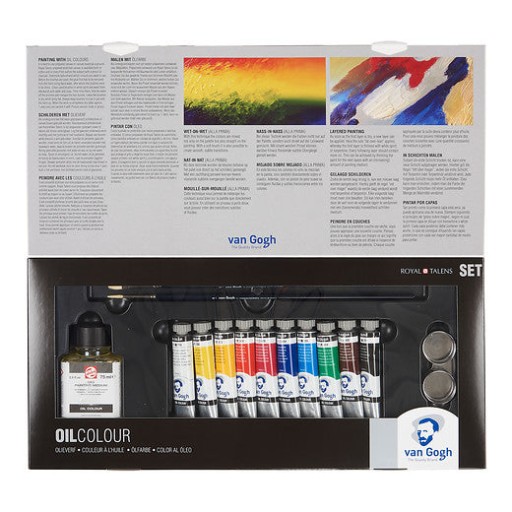 سيت ادوات رسم زيتي من فان كوخ Van Gogh Oil colour advanced set | 10 x 20 ml + accessories