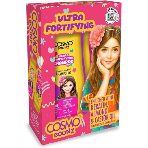 مجموعة العناية بالشعر من كوزمو باونز، شامبو وبلسم فائق التعزيز للاطفال 400 مل Cosmo Bounz Ultra Fortifying Set Shampoo & Conditioner 2 x 400ml