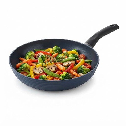 مقلاة Bremen أصلية مانعة للالتصاق مقاس 28 للمطابخ ازرك داكن Authentic Bremen Non-Stick Frying Pan (28 cm) – Dark Blue