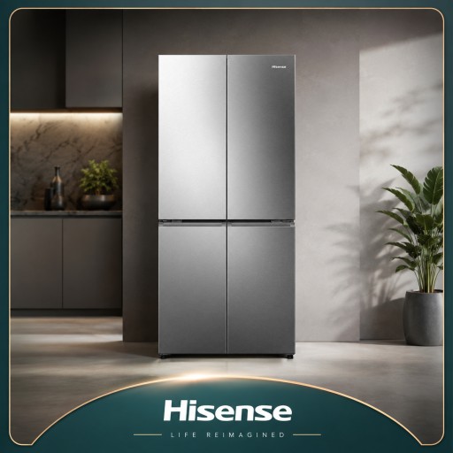 ثلاجة هايسنس اربع ابواب سلفر Refrigerator