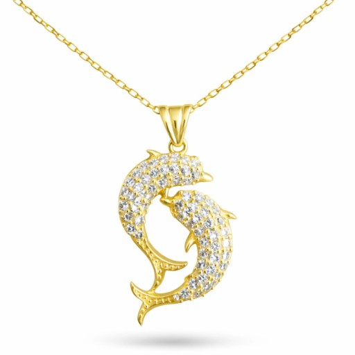 قلادة دلفين Twin Dolphin Necklace