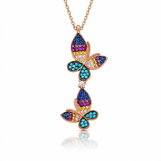 قلادة فراشتين Mariposa Duo Necklace