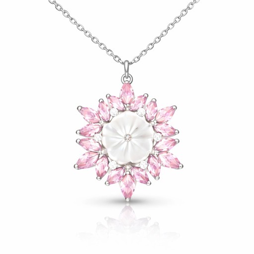 زهرة اللؤلؤ الوردية Blush Blossom Necklace