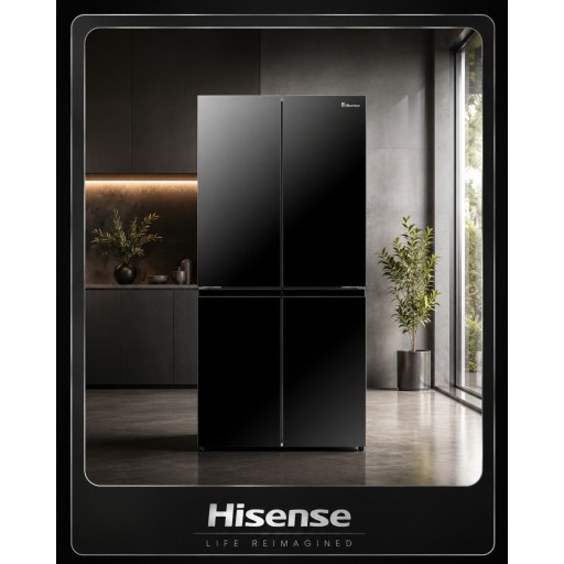 ثلاجة هايسنس 4 ابواب اسود Refrigerator