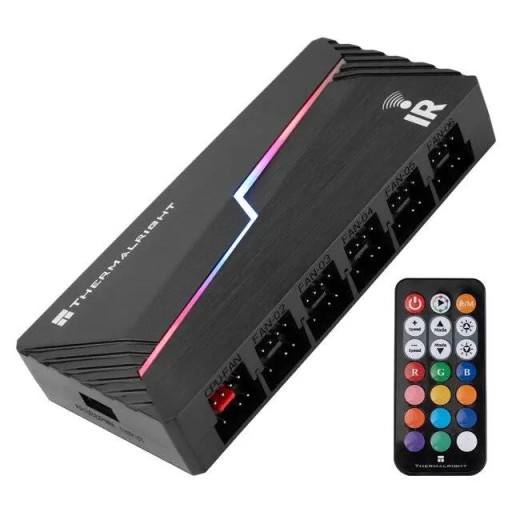 موزع مراوح وإضاءة ARGB ثيرمال X12 IR - أسود Thermal ARGB & Fan Hub X12 IR (Black)