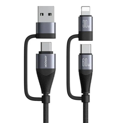 جوي روم Joyroom s-a37 4-in-1 usb-a + type-c To Ip + type-c Cable
