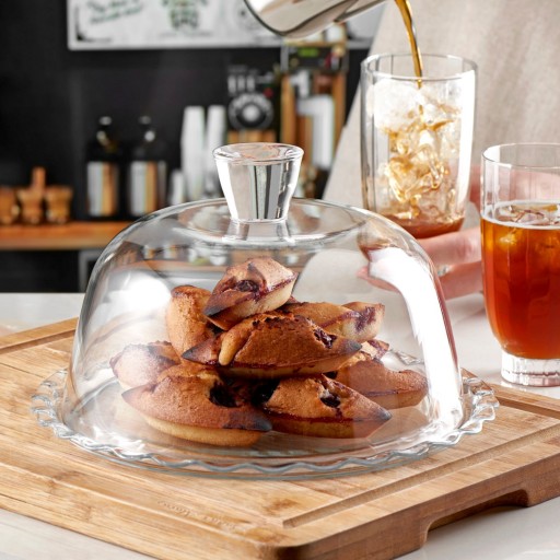 حافظة كيك زجاجية 26 سم من باشابهجة Pasabahce 96874 Glass Cake Container