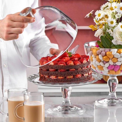 حافظة كيك زجاجية 26 سم من باشابهجة Pasabahce 96952 Glass Cake Container