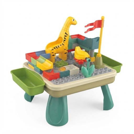طاولة تركيب ديناصور تعليمية لتنمية الإبداع والمهارات الذهنية Educational dinosaur assembly table for developing creativity and cognitive skills.