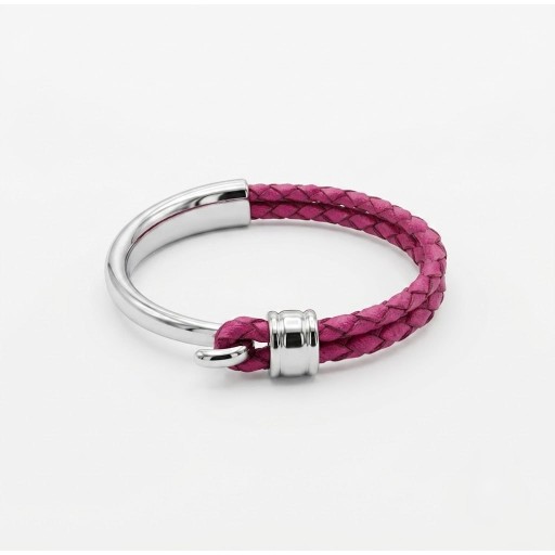 سوار خطاف (معدن / جلد) Hook clasp leather bracelet