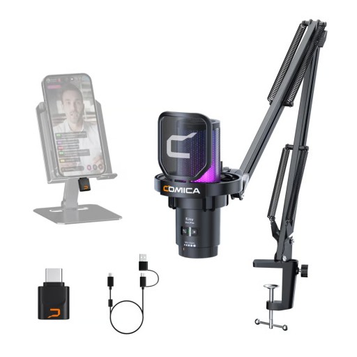 مايكروفون بودكاست لاسلكي Comica EJoy Uni Pro RGB Comica EJoy Uni Pro RGB Cardioid Condenser Wireless USB Microphone